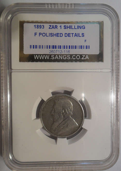 1893 ZAR 1 Shilling F Polished Details