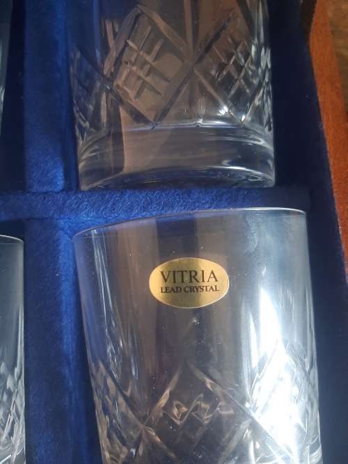VITRIA Lead Cristal Tumbler Classes in disply box - Never Use - Opened for sale