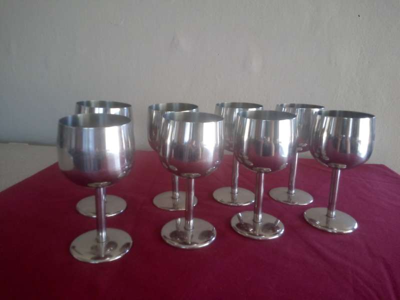 Stainless Steel Wine Goblets (Set of 8)
