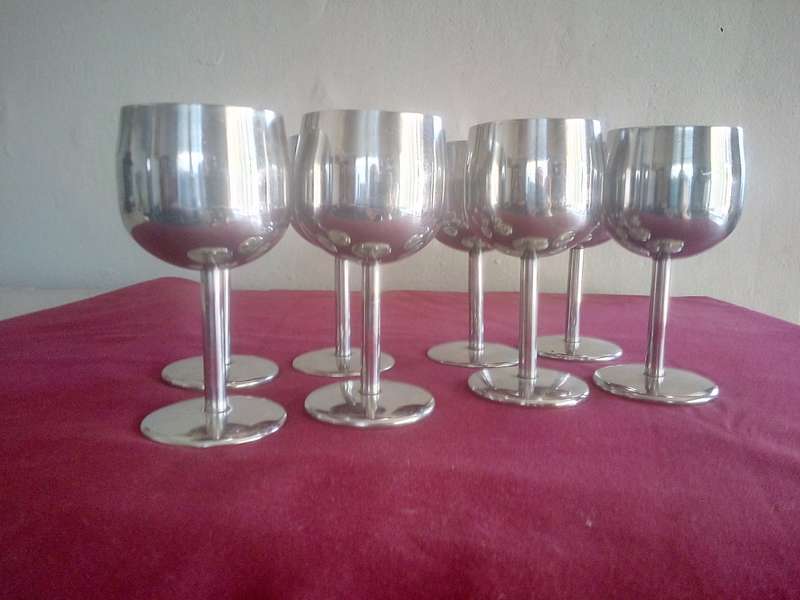 Stainless Steel Wine Goblets (Set of 8)