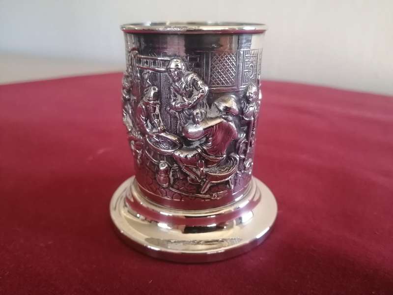 Vintage silver plated tooth pick holder