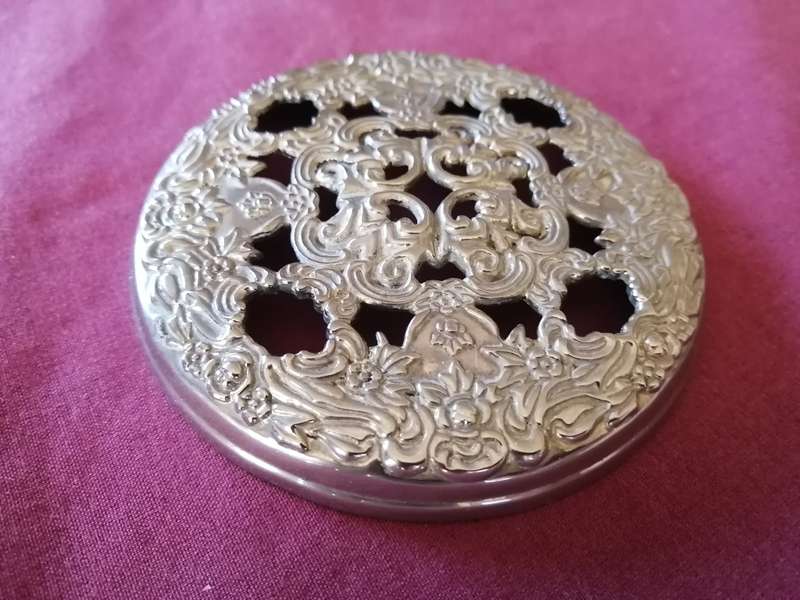 Vintage polished chrome metal Emblem