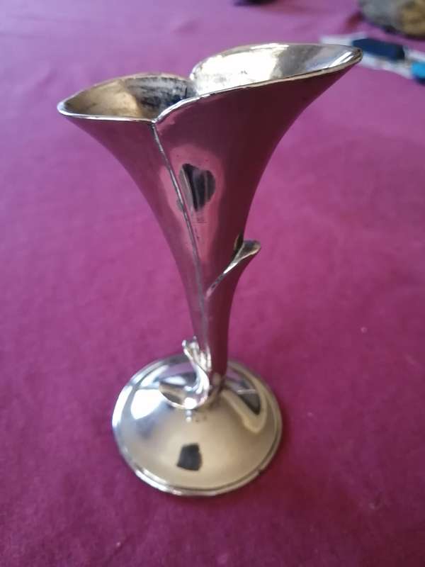 Antique Silver Plate Single Stem Flower Vase