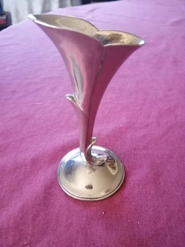 Antique Silver Plate Single Stem Flower Vase