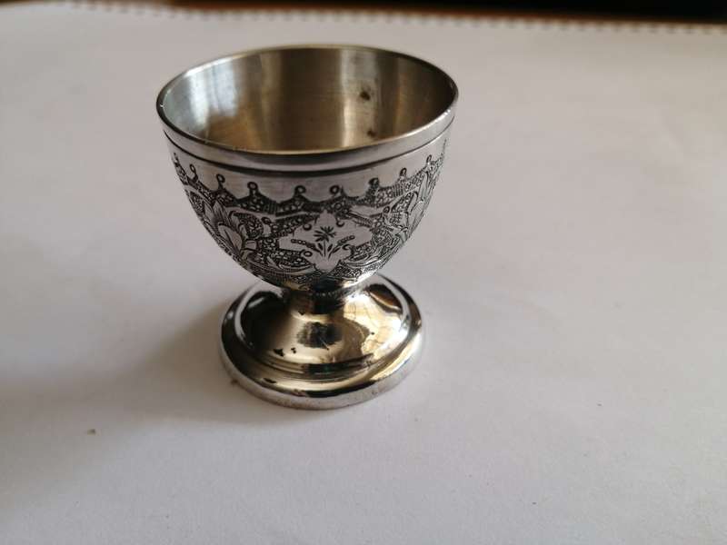 Antique Silver Plated Christening Egg Cup