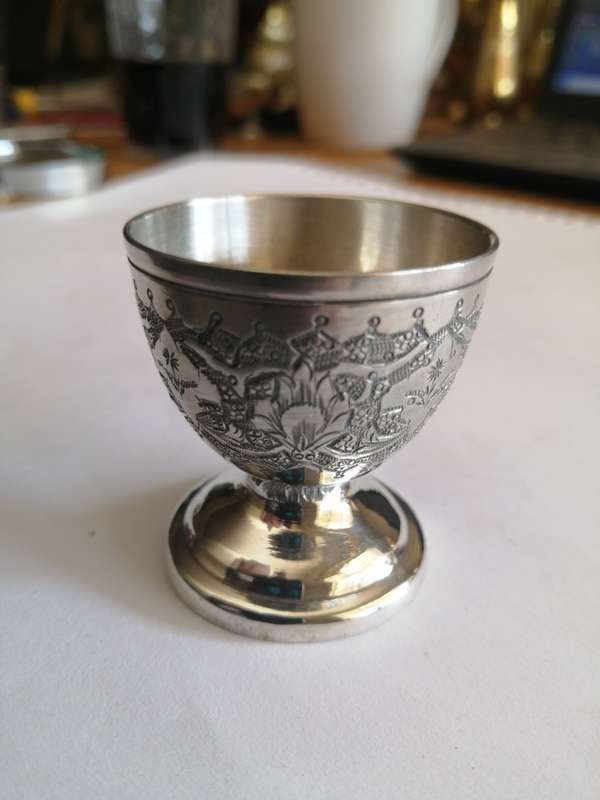 Antique Silver Plated Christening Egg Cup