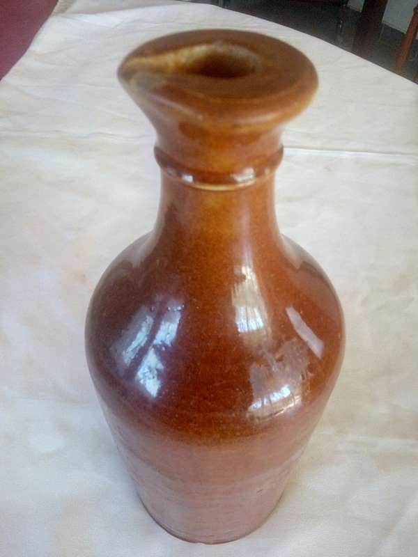 Antique Oven Baked Clay Ink Bottle (Glazed) Pridges Inks