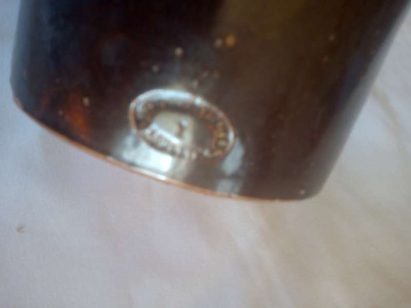 Antique Oven Baked Clay Ink Bottle Glazed