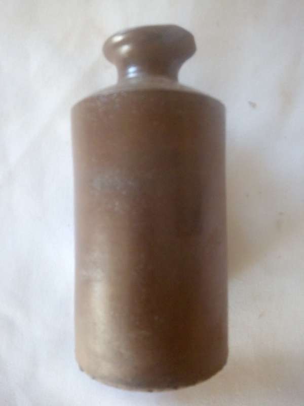 Antique Small Oven Baked Clay Ink Bottle
