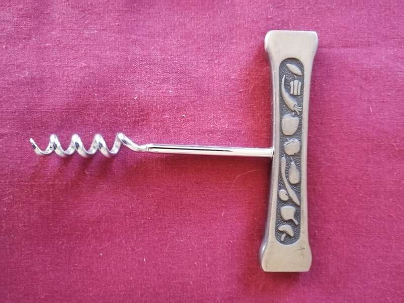 Bar Accessory.  Stainless Steel Wine Corkscrew