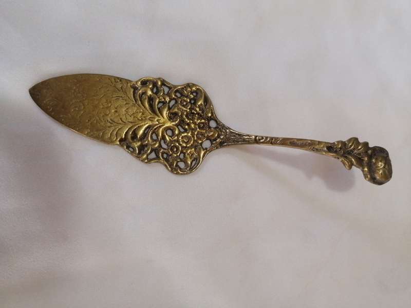 Vintage SPR Rose Handle Brass Cake Lifter