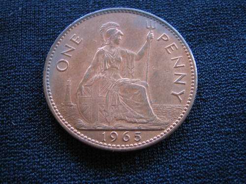 ## 1965 Penny - AU/UNC DETAILS WITH LUSTRE ##