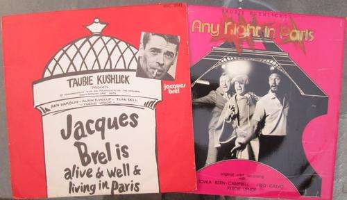 Taubie Kushlick's ANY NIGHT IN PARIS & JACQUES BREL ** LPs **