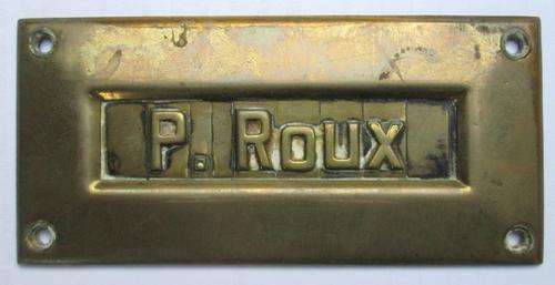VINTAGE BRASS NAME PLATE