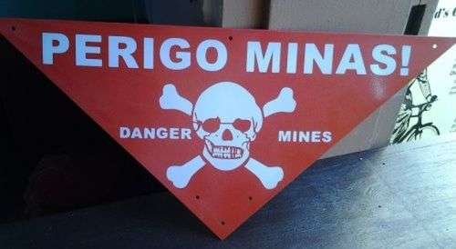 LANDMINE WARNING SIGN