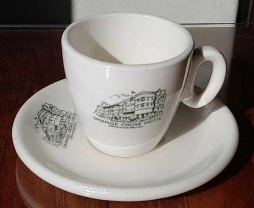 ORANGE GROVE HOTEL ESPRESSO CUP and SAUCER