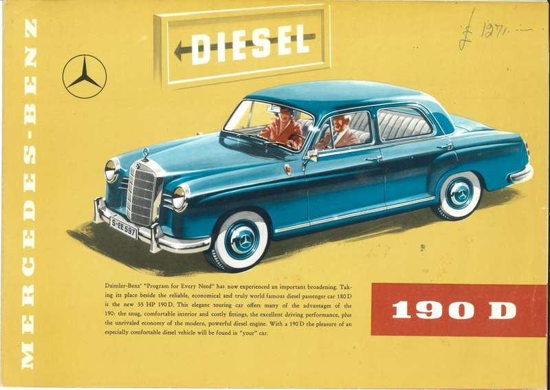 MERCEDES BENZ 190 D BROCHURE