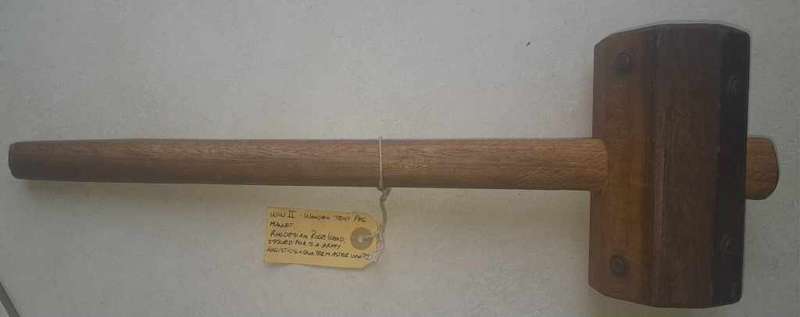WW II WOODEN TENT PEG MALLET
