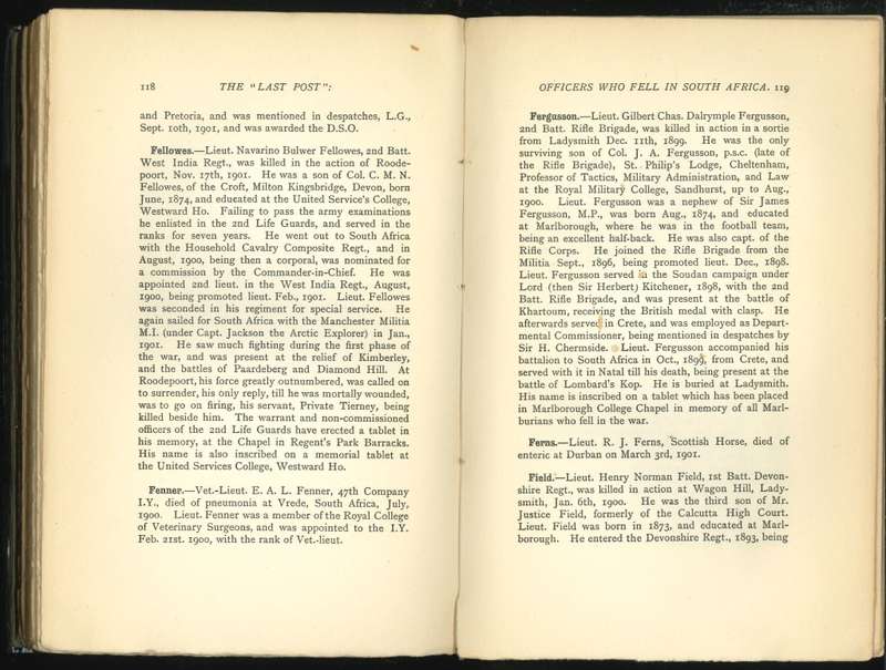 THE "LAST POST" **Anglo-Boer War 1903 Edition**