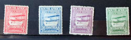Union of SA. First Airmails mounted mint with small hinge remainders