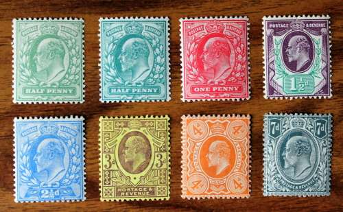 GB: 1901 Edward VII definitives part set of 8 MNH