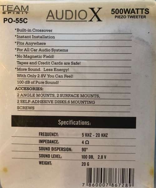 Audio X -  500 Watt Tweeter - PO-55C