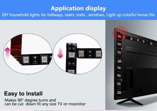 USB LED Strip RGB - Changeable LED TV Background Lighting - 1M - DIY Flexible LED Lights