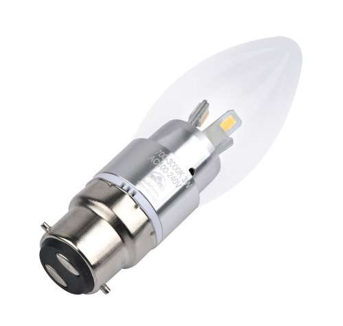 LED Light Bulbs: Bayonet Cap B22 Candle Design in Cool white. Collections are allowed.