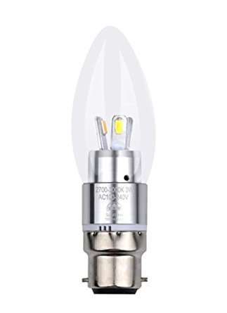 LED Light Bulbs: Bayonet Cap B22 Candle Design in Cool white. Collections are allowed.