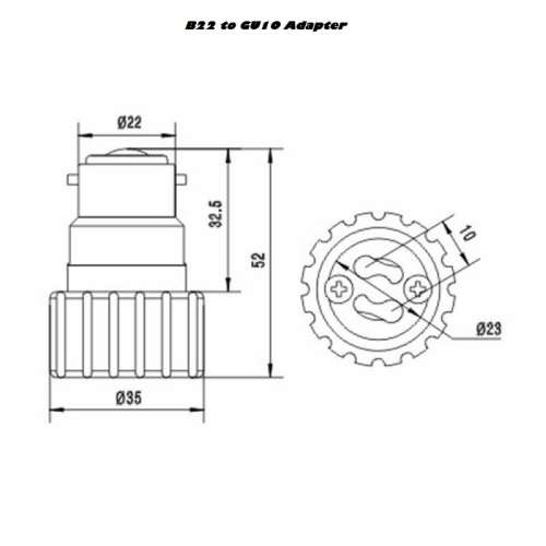 Light Bulb, Lamp Socket Converters, Adapters/Adaptors. B22 Male To GU10 Female. Collections Allowed.