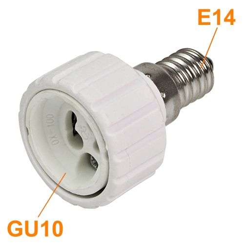E14 Male to GU10 Female Light Bulb Socket Converters, Adapters (Adaptors). Collections Are Allowed.