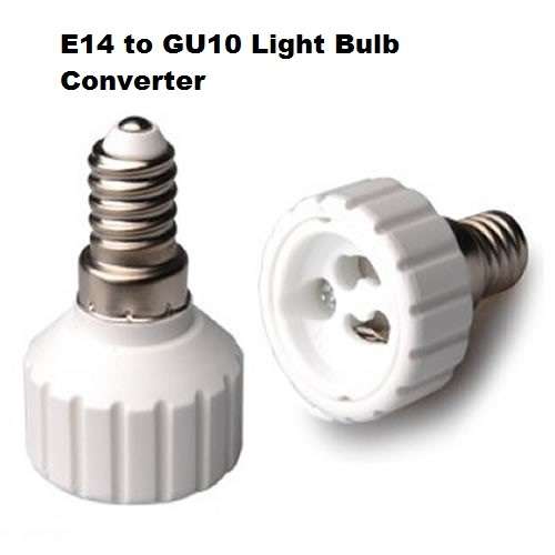 E14 Male to GU10 Female Light Bulb Socket Converters, Adapters (Adaptors). Collections Are Allowed.
