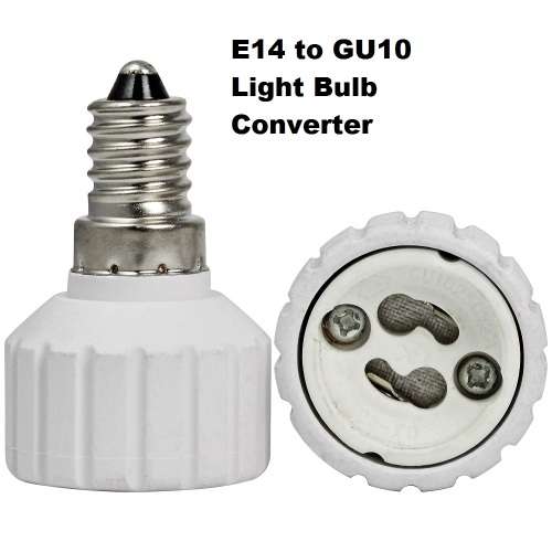 E14 Male to GU10 Female Light Bulb Socket Converters, Adapters (Adaptors). Collections Are Allowed.
