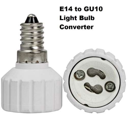 E14 Male to GU10 Female Light Bulb Socket Converters, Adapters (Adaptors). Collections Are Allowed.