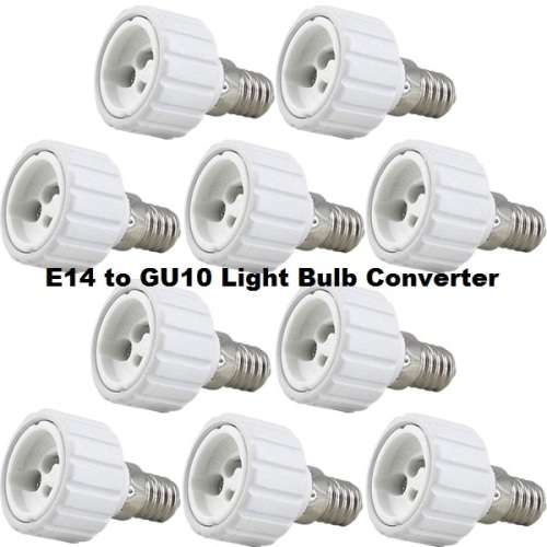 E14 Male to GU10 Female Light Bulb Socket Converters, Adapters (Adaptors). Collections Are Allowed.