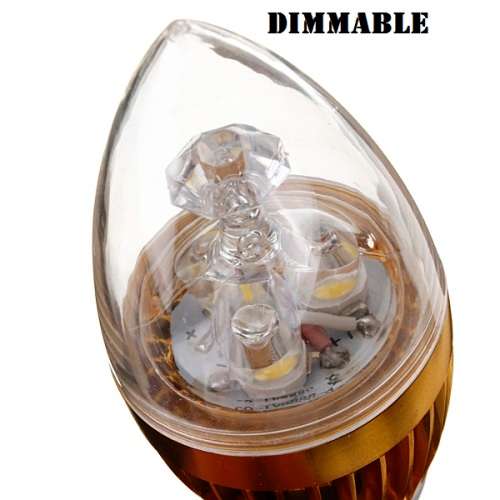Dimmable LED Light Bulbs: 2pces Warm White Candle Design. Collections Are Allowed.