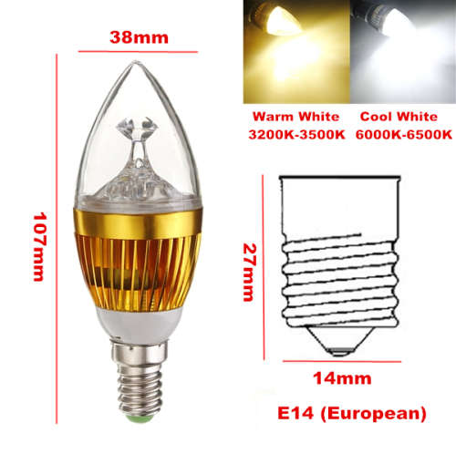 Dimmable LED Light Bulbs: 2pces Warm White Candle Design. Collections Are Allowed.
