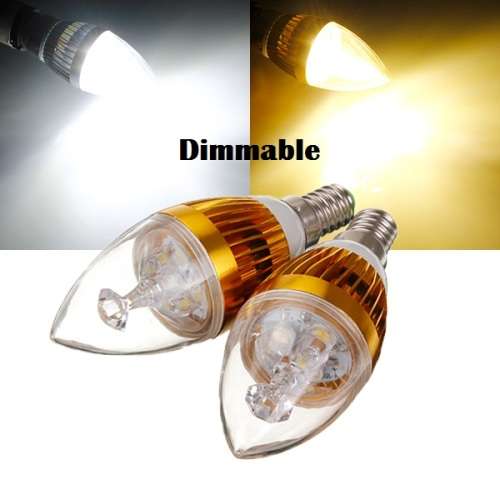 Dimmable LED Light Bulbs: 2pces Warm White Candle Design. Collections Are Allowed.