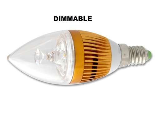 Dimmable LED Light Bulbs: 2pces Warm White Candle Design. Collections Are Allowed.