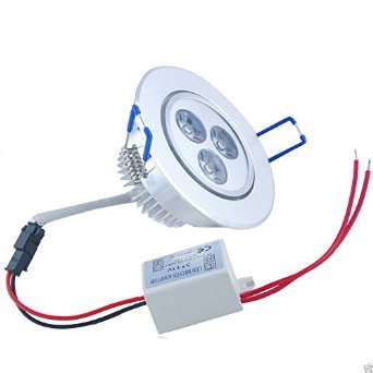 LED LIGHT BULB: 3W CEILING SPOTLIGHT / DOWNLIGHT with HOUSING + SWIVEL FUNCTION. Collections allowed