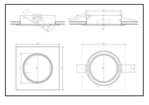 Downlight Fittings/Holders/Housings Square Gloss Chrome With Tilt Function. Collections Are Allowed.