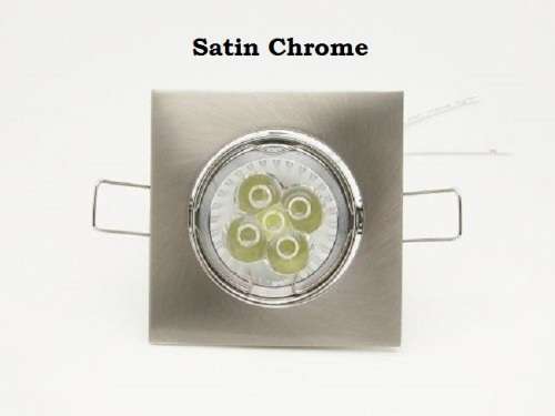 Downlight Fittings/Holders/Housings Square Satin Chrome With Tilt Function. Collections Are Allowed.