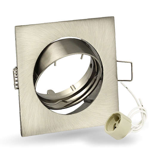 Square Satin Chrome Downlight Fittings/Holders/Housings + Tilt Function And More. Collection Allowed