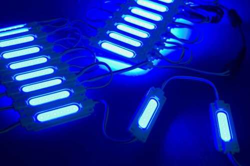 LED LIGHT MODULES: WATERPROOF COB INJECTION in BLUE COLOUR. Collections are allowed.