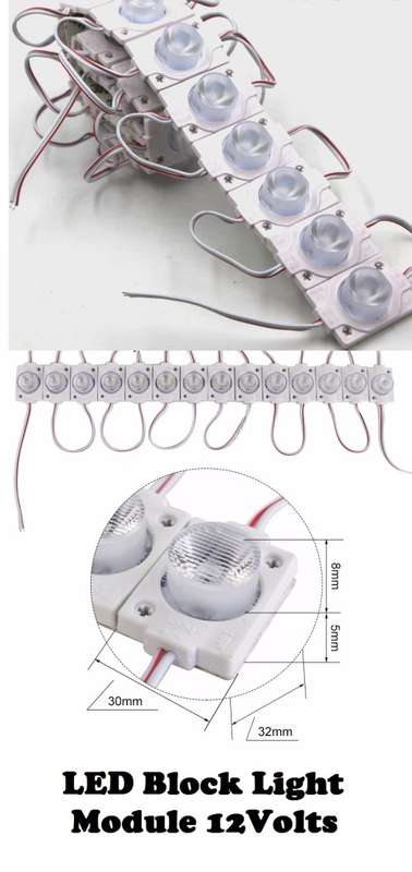 LED Light Modules: Waterproof Injection Moulded with Lens in Cool White Colour. Collections allowed