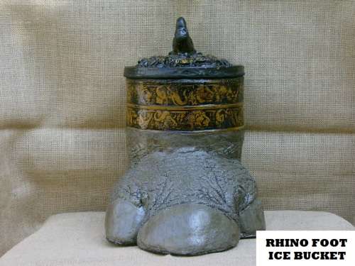 Ice Buckets: Faux Rhino Foot. Brand New Products. Collections are allowed.