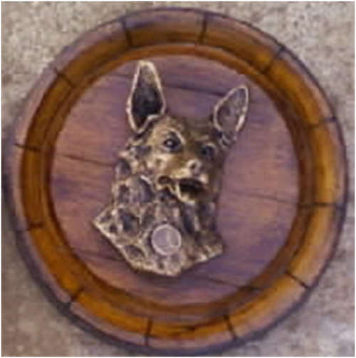 Alsatian Dog Head Barrel End. Brand New. Collections are allowed.