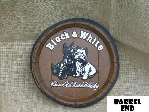 Black & White Scotch Whisky Barrel Ends. Brand New Products. Collections are allowed.