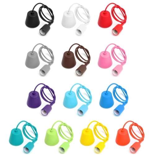 Silicone Colourful Ceiling Pendant E27 Lamp Holder DIY Ceiling. Collections are allowed