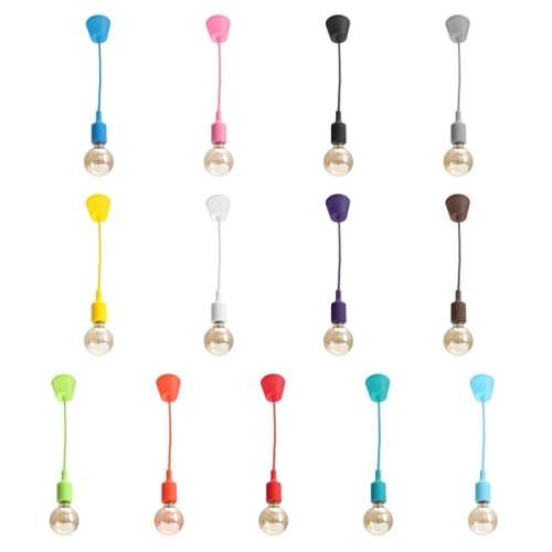 Silicone Colourful Ceiling Pendant E27 Lamp Holder DIY Ceiling. Collections are allowed